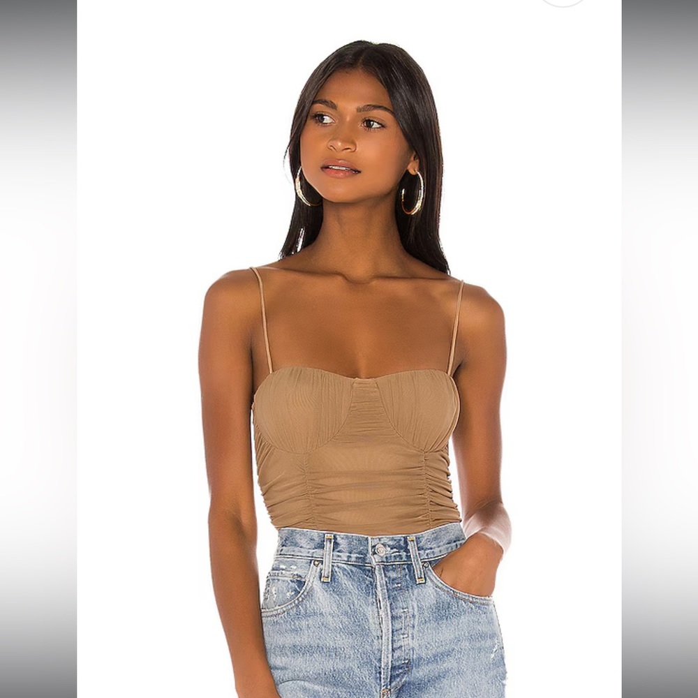 Lovers + Friends Albany Bodysuit in Taupe Brown